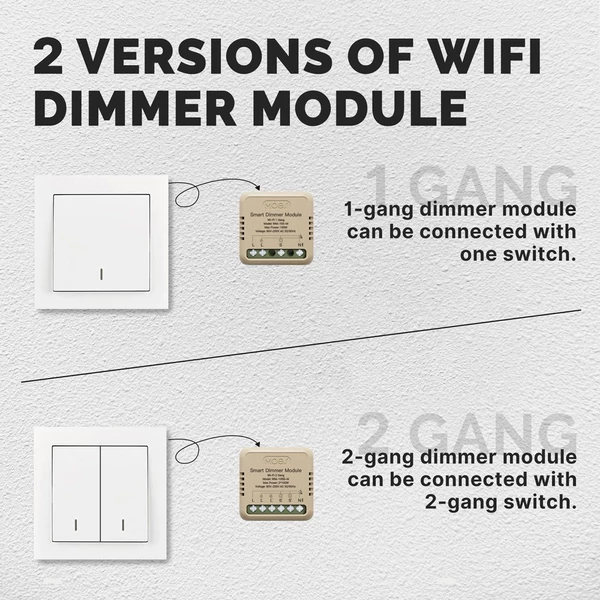 Tuya WiFi intelligens kapcsoló dimmer, DIY modul fénykapcsoló, mobiltelefon, APP távirányító - WM-105-M (önvisszaállító kapcsoló, 1 fázis)