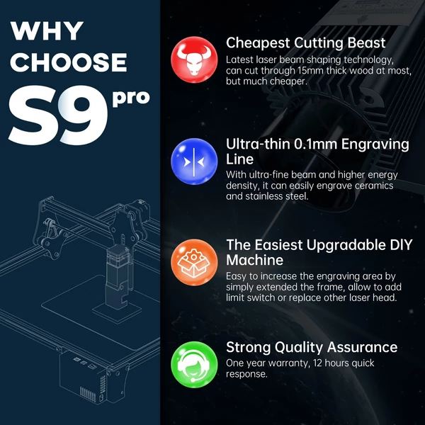 SCULPFUN S9 Pro 10W Lézergravírozó