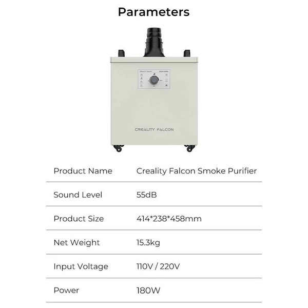 Creality YW200 Falcon füsttisztító Falcon2 Pro 22W/40W/60W lézergravírozó házhoz