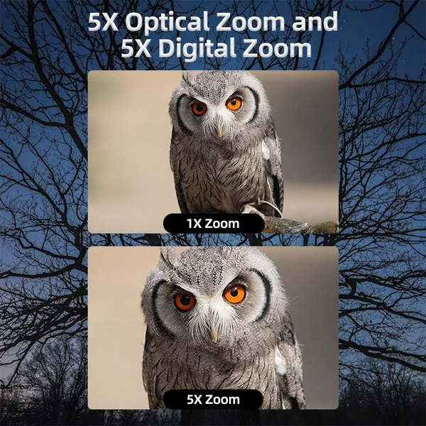 Éjjellátó készülék, 850 nm-es infravörös távcső gyenge fényviszonyok mellett, 5X digitális zoom