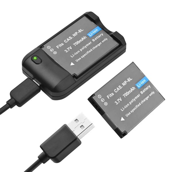 NP-6L akkumulátortöltő LED jelzőfénnyel + 2db NP-6L akkumulátor