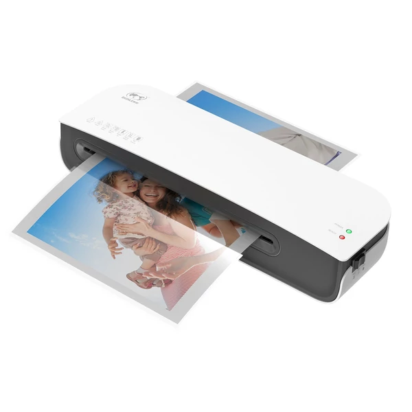 OSMILE SL289 asztali lamináló gépkészlet, A4-es méretű meleg és hideg lamináló 2 görgős rendszer