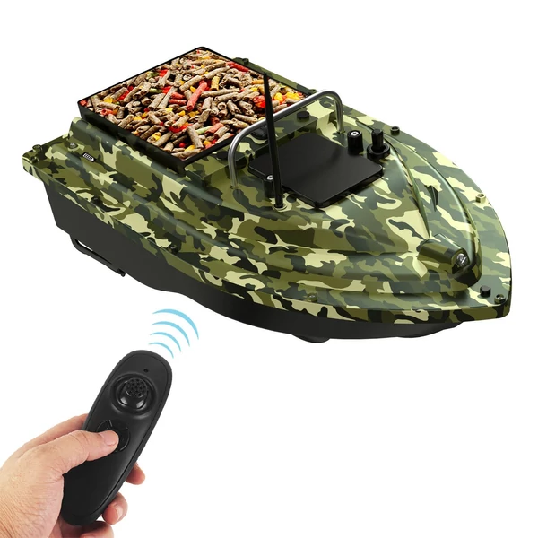 Vezeték nélküli távirányítós horgászcsali csónak - Terepszínű, 12000mAh
