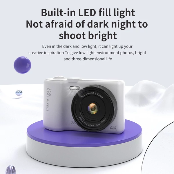 G01 4K digitális videokamera és fényképezőgép gyerekeknek/tinédzsereknek, 3" kihajtható képernyő, WiFi