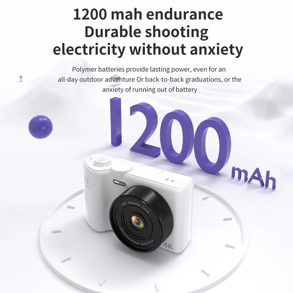 G01 4K digitális videokamera és fényképezőgép gyerekeknek/tinédzsereknek, 3" kihajtható képernyő, WiFi