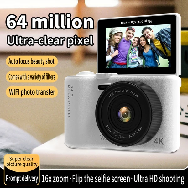 G01 4K digitális videokamera és fényképezőgép gyerekeknek/tinédzsereknek, 3" kihajtható képernyő, WiFi