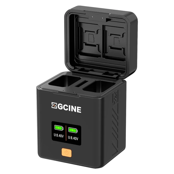 ZGCINE NP-FW50 dupla akkumulátor töltőtok Sony A6000-A7 II szériához, SD kártya tárolóval, OLED kijelzővel és PD gyorstöltésse