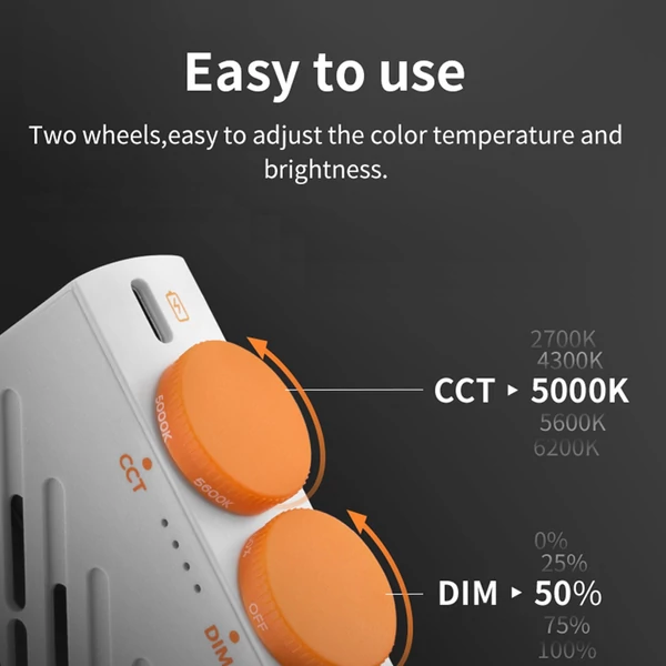 ZHIYUN M40 40W hordozható LED videólámpa – Állítható fényerő (2700K-6200K), 14000 lux, CRI 96+, gyors PD töltés vloghoz és élő közvetítéshez