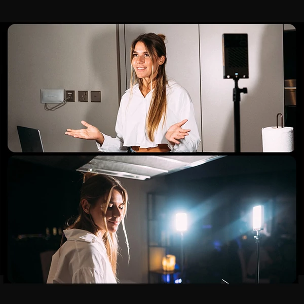ZHIYUN M40 40W hordozható LED videólámpa – Állítható fényerő (2700K-6200K), 14000 lux, CRI 96+, gyors PD töltés vloghoz és élő közvetítéshez