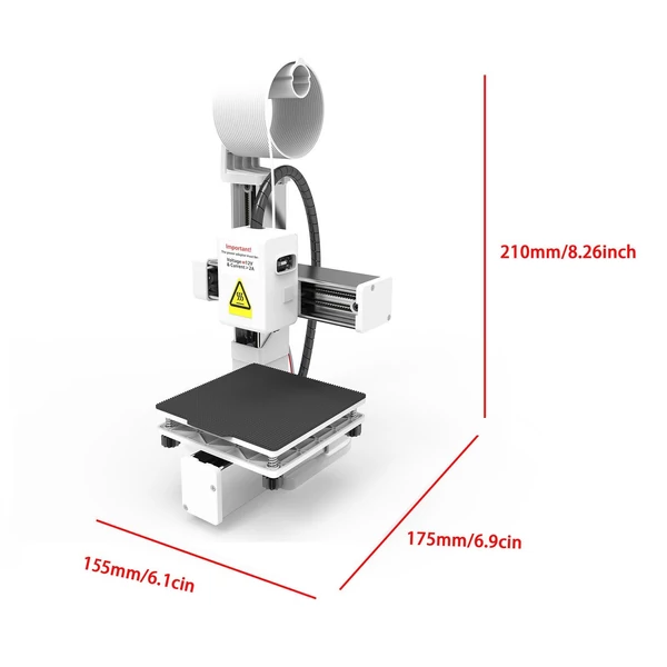 EasyThreed K10 3D nyomtató gyerekeknek, 100x100x100mm, levehető platform, egygombos nyomtatás, Easyware szoftver, kezdőknek, otthonra, oktatáshoz - Fehér
