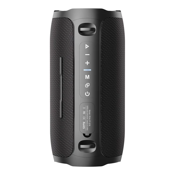 Zealot S76 hordozható vezeték nélküli hangszóró – 50 W, RGB fény, vízálló, porálló, HiFi hangzás, 8000 mAh akku, BT 5.3, TWS, több mód - Fekete
