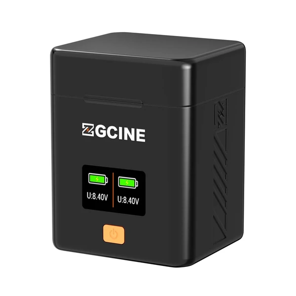 ZGCINE kamera akkumulátor töltőtok LPE6/E6N/E6NH/E6P akkukhoz, 2 rekesz, kártyahelyek, OLED kijelző, PD gyors töltés, Canon EOS kompatibilis