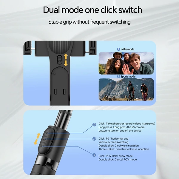 A6 hordozható gimbal stabilizátor okostelefonhoz, kihúzható szelfibot állvány LED fény, távirányítóval vloghoz és élő közvetítéshez
