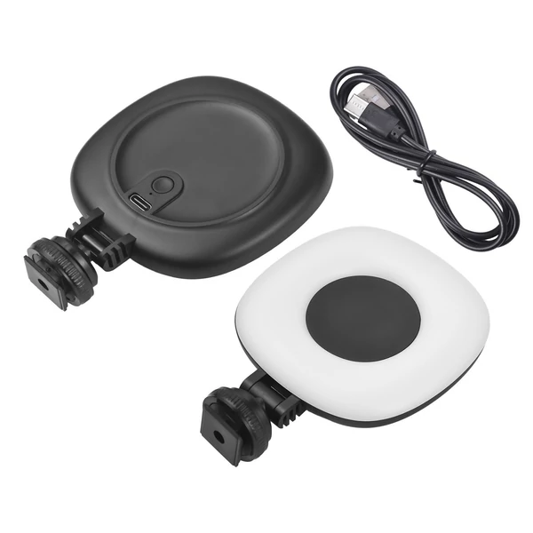 2 db zsebre rakható LED videólámpa, kamera fényképező LED fény, 3 világítási mód, 3 fokozatú fényerő, beépített akku, vakupapucs adapterrel