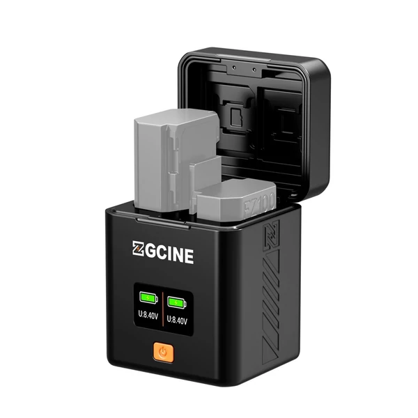 ZGCINE NP-FZ100 kamera akkumulátor töltőtok, 2 férőhelyes töltő kártyahelyekkel, OLED kijelzővel, PD gyorstöltéssel Sony kamerákhoz