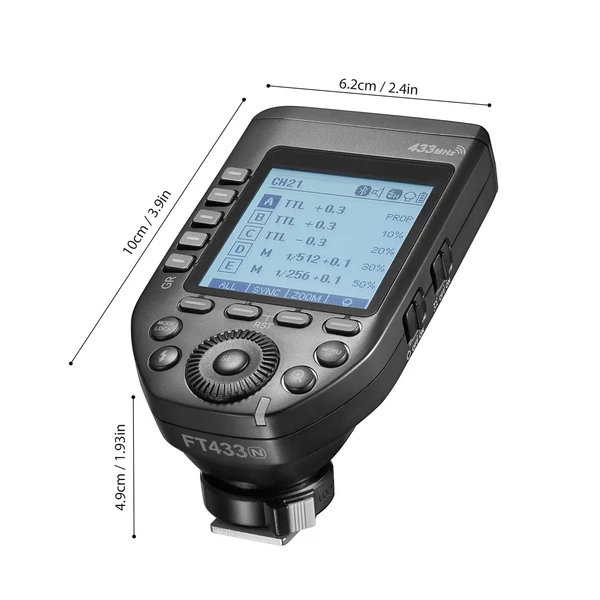 Godox FT433 TTL Vezeték nélküli Vakukioldó 433MHz, 1/8000s HSS, APP vezérlés, Nikon Z9 Z8 Z7 Z6II Z7II D750 D780 D800 D850 és Godox vakukhoz