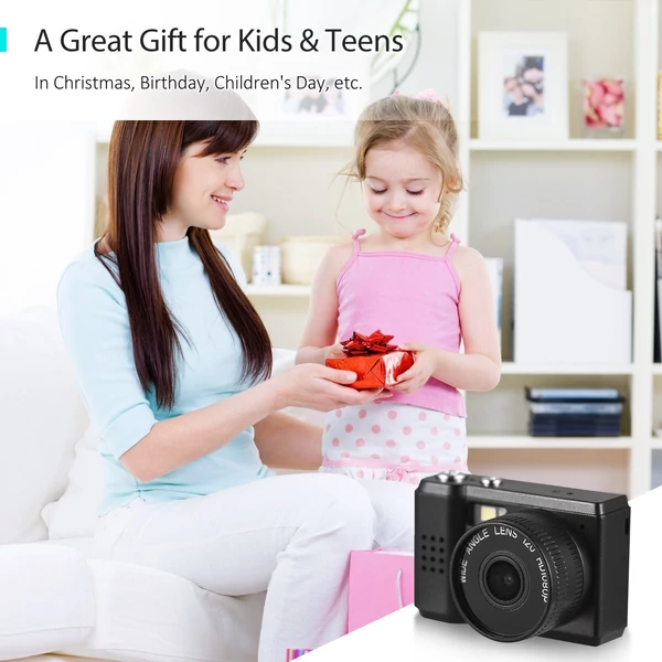 Mini digitális videókamera 1080P, beépített akkumulátorral, LCD kijelzővel és vakuval fotókhoz, videókhoz - Fekete