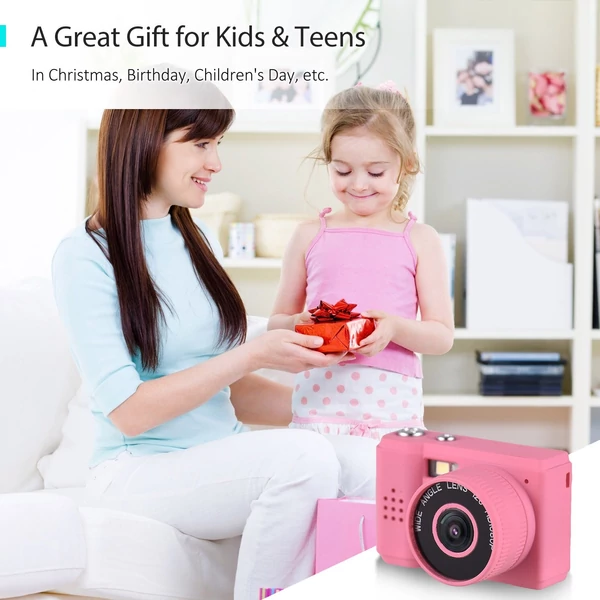 Mini digitális videókamera 1080P, beépített akkumulátorral, LCD kijelzővel és vakuval fotókhoz, videókhoz - Pink