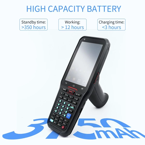 Android 10.0 1D/2D/QR vonalkódolvasó kézi PDA Honeywell 2D szkennerrel, Wi-Fi, 4G, 4" érintőképernyő raktárhoz és logisztikához - 1-es típus