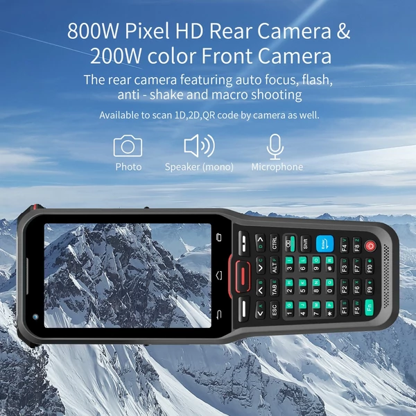 Android 10.0 1D/2D/QR vonalkódolvasó kézi PDA Honeywell 2D szkennerrel, Wi-Fi, 4G, 4" érintőképernyő raktárhoz és logisztikához - 1-es típus