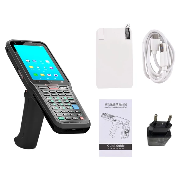Android 10.0 1D/2D/QR vonalkódolvasó kézi PDA Honeywell 2D szkennerrel, Wi-Fi, 4G, 4" érintőképernyő raktárhoz és logisztikához - 1-es típus