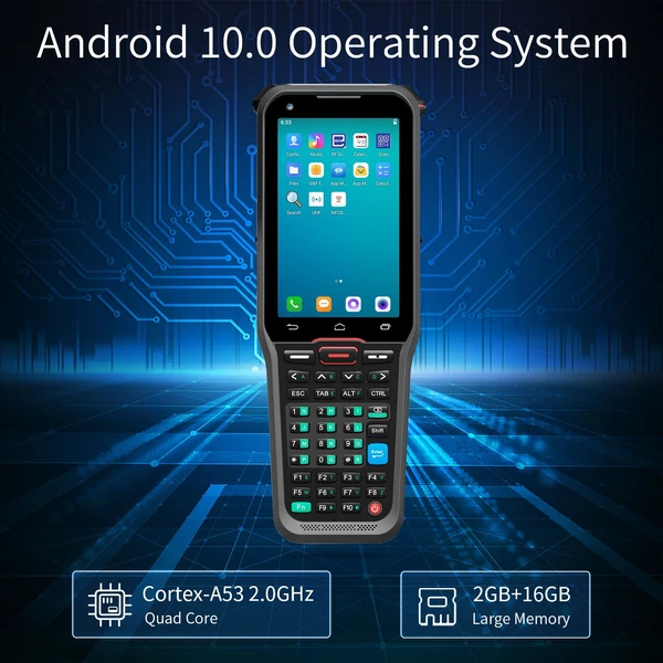 Android 10.0 1D/2D/QR vonalkódolvasó kézi PDA Honeywell 2D szkennerrel, Wi-Fi, 4G, 4" érintőképernyő raktárhoz és logisztikához - 2-es típus