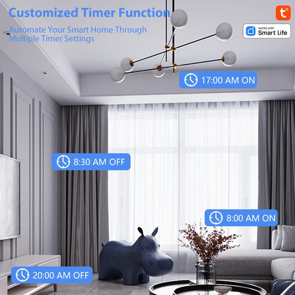 TY APP intelligens WiFi konnektor szett (4 db) - 2,4 GHz-es, 16A-es okos aljzat távirányítással és időzítővel otthoni készülékekhez