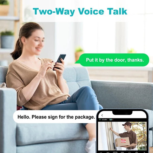 WiFi okos csengő kamerával, TY alkalmazásvezérléssel, infravörös éjjellátással, tölthető videó kaputelefon, kétirányú hanggal otthonra, irodára - Fekete