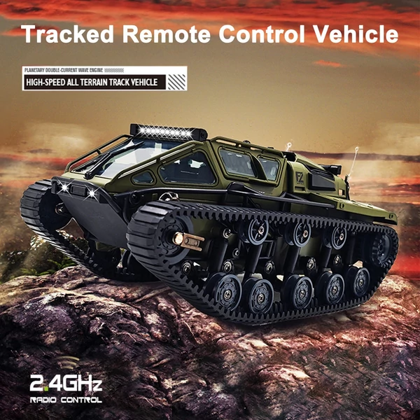 Távirányítós tank, 2.4GHz terepjáró 360°-ban forgó játék fénnyel, újratölthető lánctalpas autó fiúknak és lányoknak - 1 akkumulátor