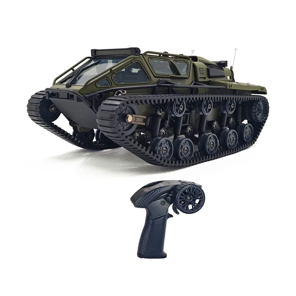 Távirányítós tank, 2.4GHz terepjáró 360°-ban forgó játék fénnyel, újratölthető lánctalpas autó fiúknak és lányoknak - 1 akkumulátor