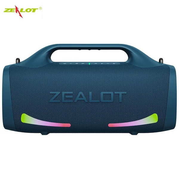 ZEALOT S79 100W hordozható vezeték nélküli hangszóró - 24000mAh akkumulátor, színes fények, IPX7 vízálló, HiFi hangzás, BT 5.2 basszussal - Narancs