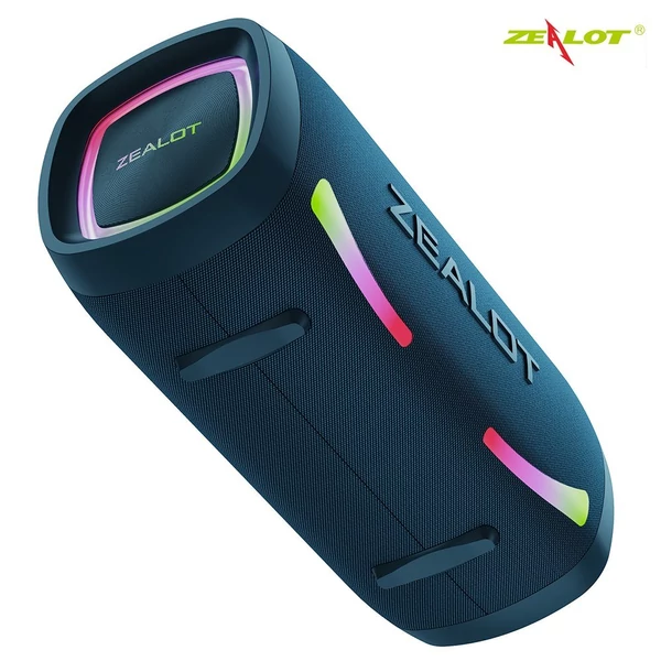 ZEALOT S79 100W hordozható vezeték nélküli hangszóró - 24000mAh akkumulátor, színes fények, IPX7 vízálló, HiFi hangzás, BT 5.2 basszussal - Narancs