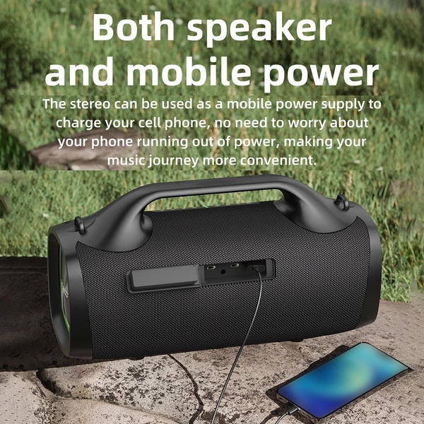 ZEALOT S79 100W hordozható vezeték nélküli hangszóró - 24000mAh akkumulátor, színes fények, IPX7 vízálló, HiFi hangzás, BT 5.2 basszussal - Narancs