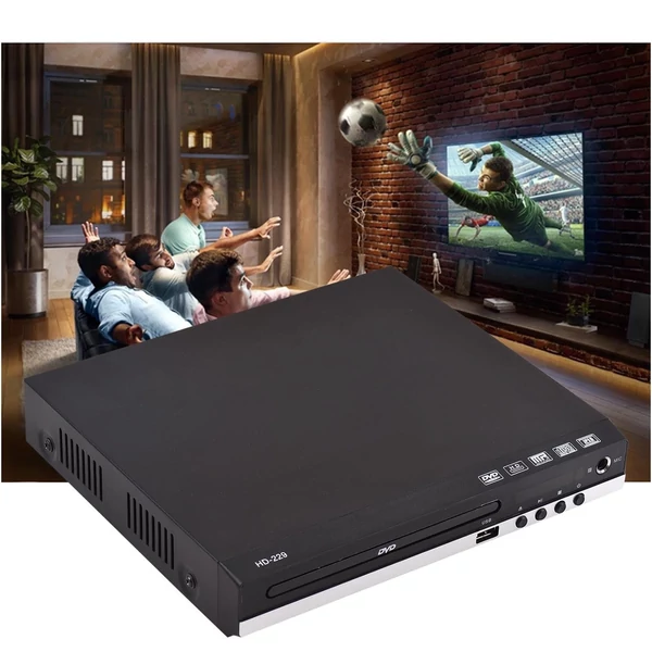 HD-229 Otthoni DVD-lejátszó, digitális multimédia lejátszó, U-lemez lejátszás, HD AV kimenet, távirányítóval