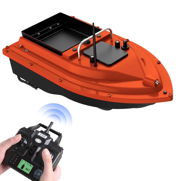 GPS horgászcsali csónak Vezeték nélküli vezérlés, automatikus visszatérés 400-500 m távirányító hatótávolság - Piros, 12000mAh újratölthető