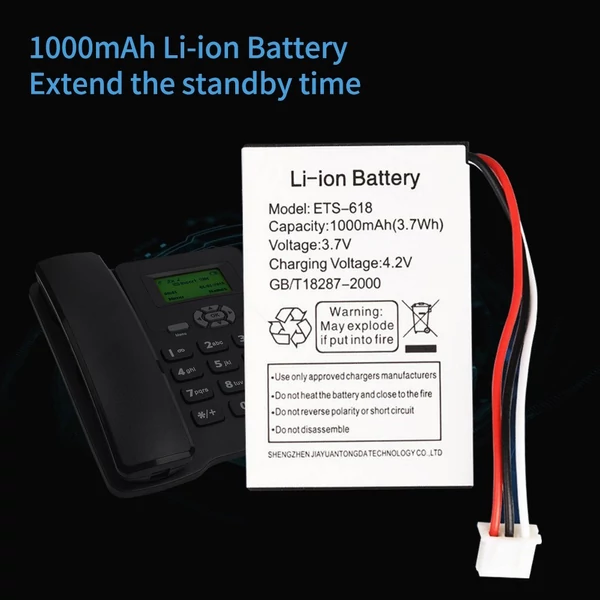 Otthoni és irodai vezeték nélküli telefon - GSM, két SIM-kártya, rádió és ébresztő