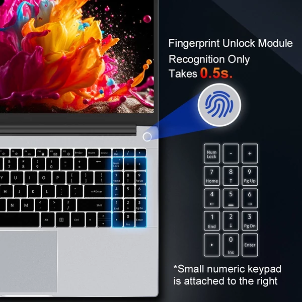 Grafikai tervezésre alkalmas 15,6 hüvelykes kijelzővel, AMD Ryzen 5 laptop 1 TB SSD-vel és DDR5 RAM-mal, WiFi 6 támogatással