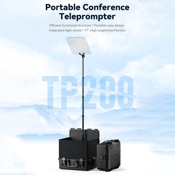 Destview TP200 hordozható teleprompter 17" HDMI/SDI bemenettel és kimenettel, app vezérlés, kompatibilis okostelefonnal/tablettel/iPaddel