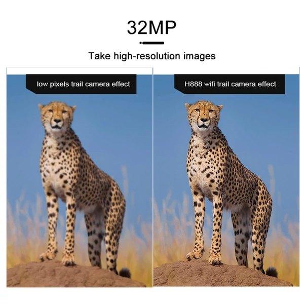 Kis vadkamera 32MP 1080P, éjjellátó, 0.2s mozgásérzékelés, kültéri használatra, IP66 vízálló