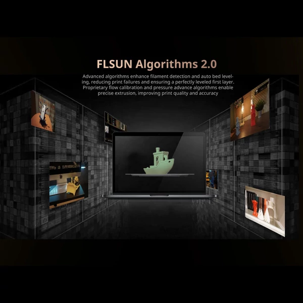 FLSUN S1 Pro 3D nyomtató, 1200mm/s sebesség, 7'' Klipper, 350℃ fém hotend, szárító doboz, nyomtatási méret Φ320*320*430 mm³