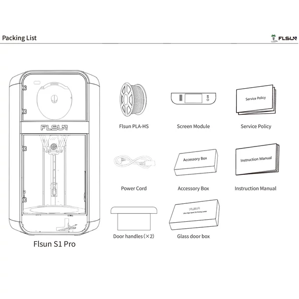 FLSUN S1 Pro 3D nyomtató, 1200mm/s sebesség, 7'' Klipper, 350℃ fém hotend, szárító doboz, nyomtatási méret Φ320*320*430 mm³