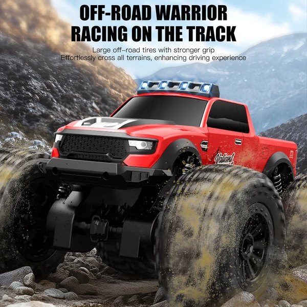 Kétéltű távirányítású autó, 2.4GHz 4WD terepjáró, fényszórókkal, vízálló stuntszett gyerekeknek - Kék, 1 akkumulátor