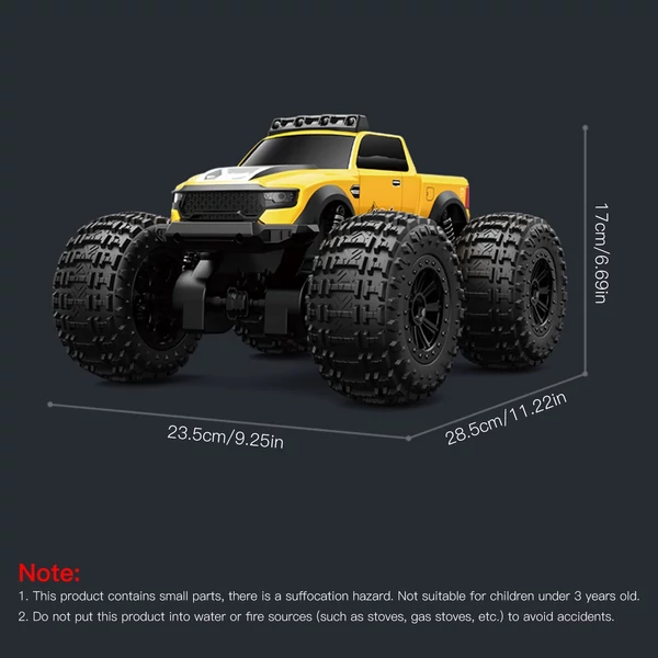 Akvatikus távirányítású autó, 2.4GHz 4WD terepjáró, fényszórókkal, vízálló stuntszett gyerekeknek - Piros, 1 akkumulátor