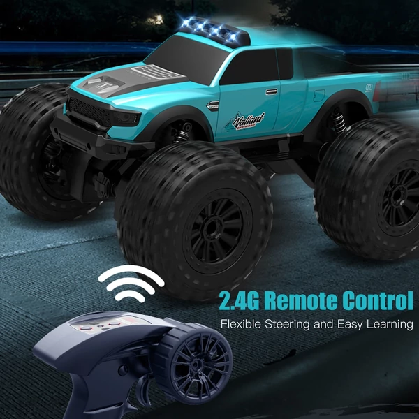 Akvatikus távirányítású autó, 2.4GHz 4WD terepjáró, fényszórókkal, vízálló stuntszett gyerekeknek - Piros, 1 akkumulátor