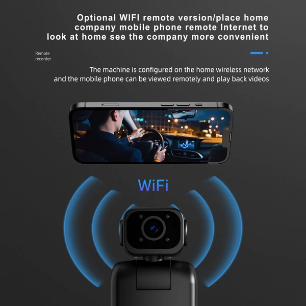 AG13 Hordozható 2K Viselhető Testkamera Hang- és Videófelvétellel, WiFi Mini Digitális Videókamera