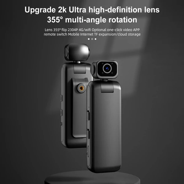 AG13 Hordozható 2K Viselhető Testkamera Hang- és Videófelvétellel, WiFi Mini Digitális Videókamera