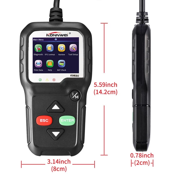 KONNWEI OBDII CAN Diagnosztikai Eszköz Autókód Olvasó KW680 Motorhiba Jelző Fény Szkenner OBD II Szkenner 1996-tól gyártott autókhoz