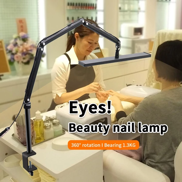Andoer szempilla lámpa műszempilla technikusoknak, rugalmas asztali LED lámpa csipesszel, 3 fény mód, állítható - Fekete