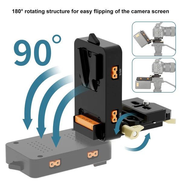ZGCINE V rögzítőelem V Lock akkumulátor adapter D-TAP USB-C kimenetekkel, 38mm ARCA gyorskioldó DSLR kamerákhoz és állványhoz