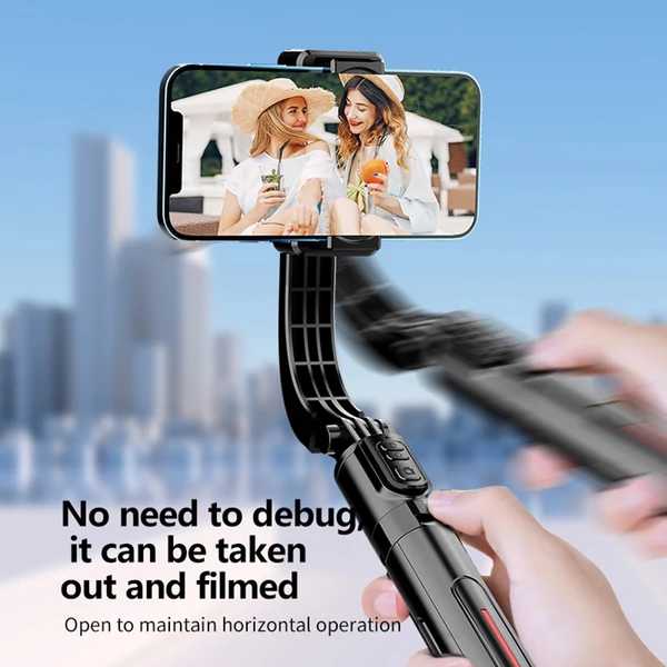 C08 Kihúzható telefonos gimbal stabilizátor, szelfibot állvány távirányítóval, vloghoz, élő közvetítéshez, online videókhoz